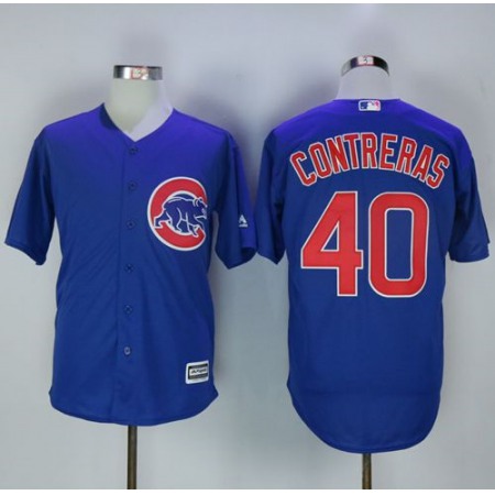 Cubs #40 Willson Contreras Blue New Cool Base Stitched MLB Jersey