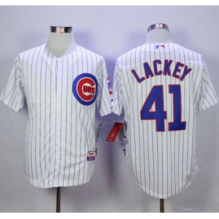 Cubs #41 John Lackey White Cool Base Stitched MLB Jersey