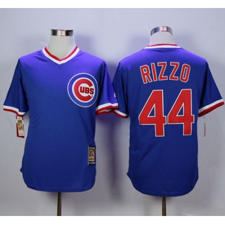 Cubs #44 Anthony Rizzo Blue Cooperstown Stitched MLB Jersey