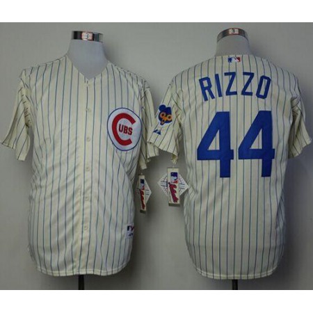 Cubs #44 Anthony Rizzo Cream 1969 Turn Back The Clock Stitched MLB Jersey