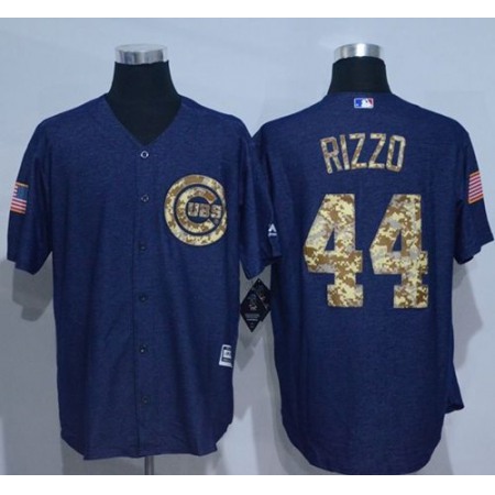 Cubs #44 Anthony Rizzo Denim Blue Salute to Service Stitched MLB Jersey