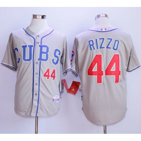 Cubs #44 Anthony Rizzo Grey Alternate Road Cool Base Stitched MLB Jersey