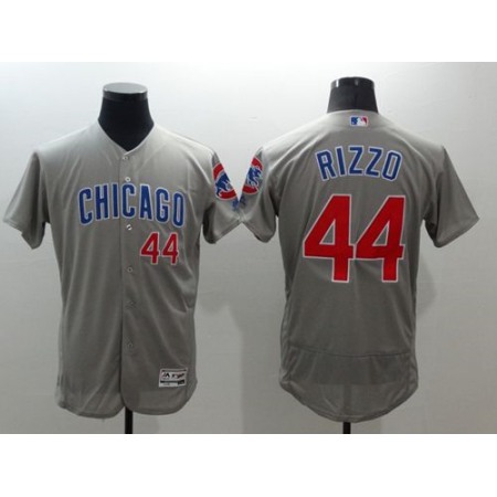 Cubs #44 Anthony Rizzo Grey Flexbase Authentic Collection Road Stitched MLB Jersey