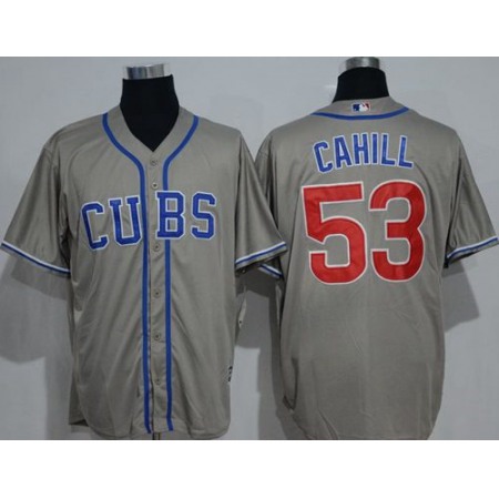 Cubs #53 Trevor Cahill Grey New Cool Base Alternate Road Stitched MLB Jersey