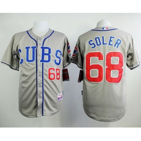 Cubs #68 Jorge Soler Grey Alternate Road Cool Base Stitched MLB Jersey