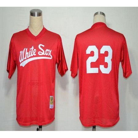 1990 Mitchell And Ness White Sox #23 Robin Ventura Red Throwback Stitched MLB Jersey
