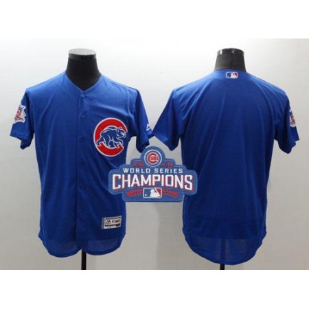 Cubs Blank Blue Flexbase Authentic Collection 2016 World Series Champions Stitched MLB Jersey
