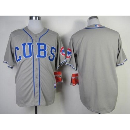 Cubs Blank Grey Alternate Road Cool Base Stitched MLB Jersey