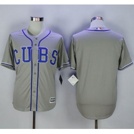 Cubs Blank Grey Alternate Road New Cool Base Stitched MLB Jersey