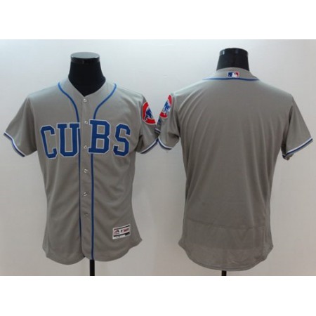 Cubs Blank Grey Flexbase Authentic Collection Alternate Road Stitched MLB Jersey