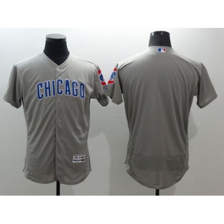 Cubs Blank Grey Flexbase Authentic Collection Road Stitched MLB Jersey