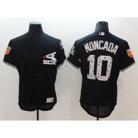 Men's Chicago White Sox #10 Yoan Moncada Black 2018 Spring Training Flexbase Stitched MLB Jersey
