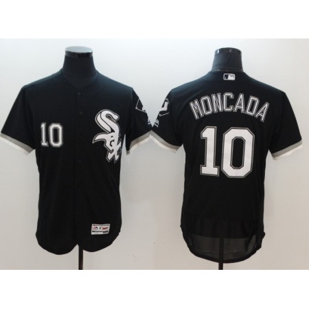 Men's Chicago White Sox #10 Yoan Moncada Black Flexbase Stitched MLB Jersey