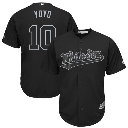 Men's Chicago White Sox #10 Yoan Moncada ''YoYo'' Majestic Black 2019 Players' Weekend Replica Player Stitched MLB Jersey