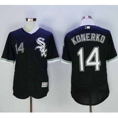 White Sox #14 Paul Konerko Black Flexbase Authentic Collection Stitched MLB Jersey
