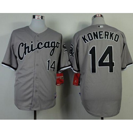 White Sox #14 Paul Konerko Grey Cool Base Stitched MLB Jersey