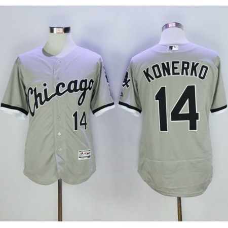 White Sox #14 Paul Konerko Grey Flexbase Authentic Collection Stitched MLB Jersey
