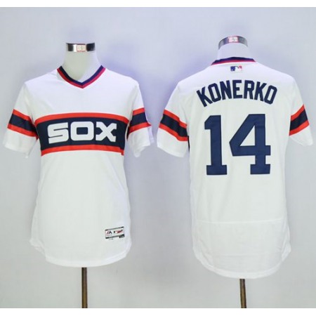 White Sox #14 Paul Konerko White Flexbase Authentic Collection Alternate Home Stitched MLB Jersey