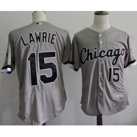 White Sox #15 Brett Lawrie Grey Flexbase Authentic Collection Stitched MLB Jersey