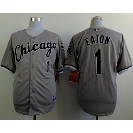 White Sox #1 Adam Eaton Grey Cool Base Stitched MLB Jersey