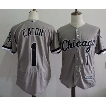 White Sox #1 Adam Eaton Grey Flexbase Authentic Collection Stitched MLB Jersey