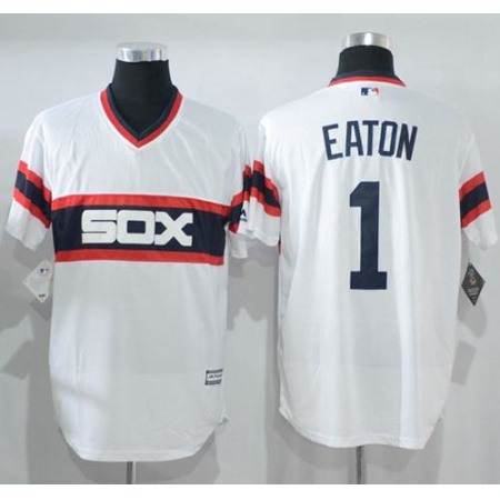 White Sox #1 Adam Eaton White New Cool Base Alternate Home Stitched MLB Jersey