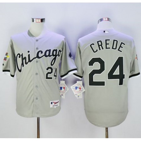 White Sox #24 Joe Crede Grey 2005 World Series Stitched MLB Jersey