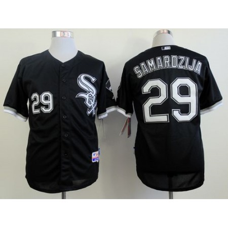 White Sox #29 Jeff Samardzija Black Cool Base Stitched MLB Jerseys