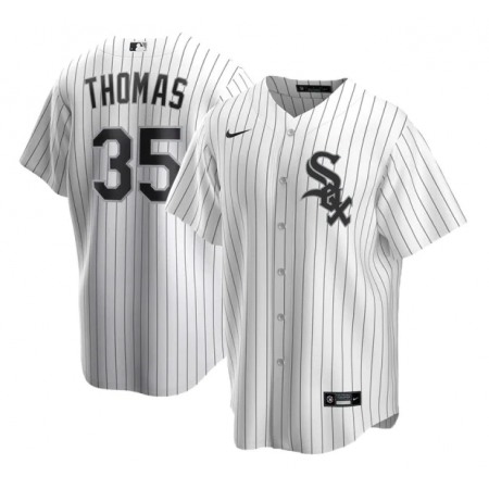 Men's Chicago White Sox #35 Frank Thomas White Cool Base Stitched Jersey