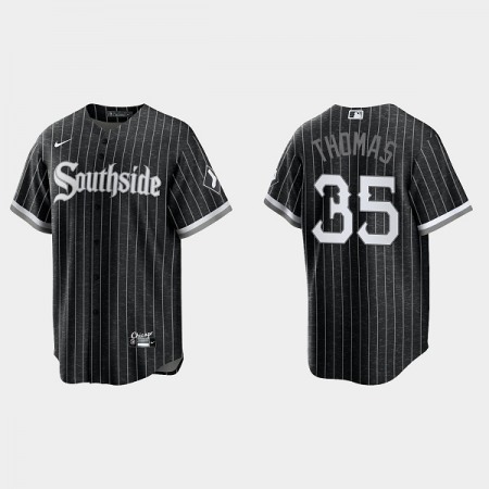 Men's Chicago White Sox #35 Frank Thomas Black 2021 City Connect Cool Base Stitched Jersey