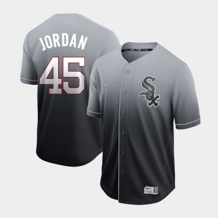 Men's Chicago White Sox #45 Michael Jordan Gray Fade Stitched MLB Jersey