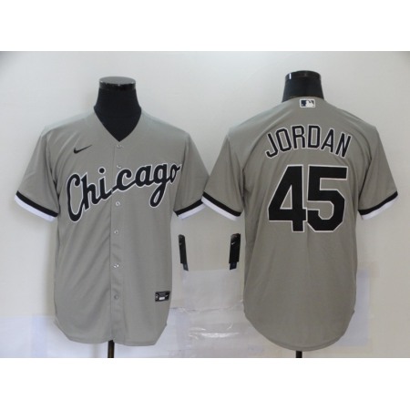 Men's Chicago White Sox #45 Michael Jordan Grey Cool Base Stitched MLB Jersey