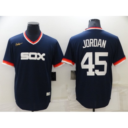 Men's Chicago White Sox #45 Michael Jordan Navy Stitched Jersey