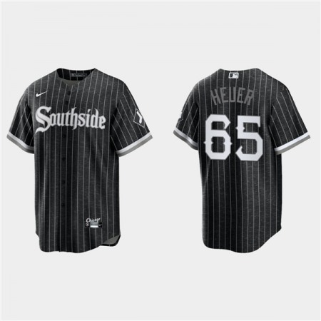 Men's Chicago White Sox #65 Codi Heuer Black 2021 City Connect Cool Base Stitched Jersey
