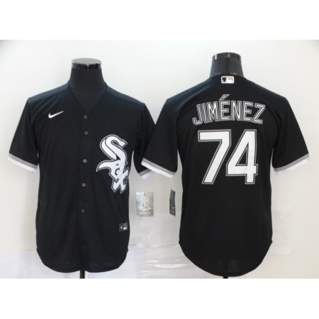 Men's Chicago White Sox #74 Eloy Jimenez Black Cool Base Stitched MLB Jersey
