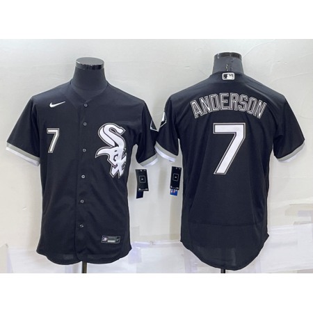 Men's Chicago White Sox #7 Tim Anderson Black Flex Base Stitched Jersey