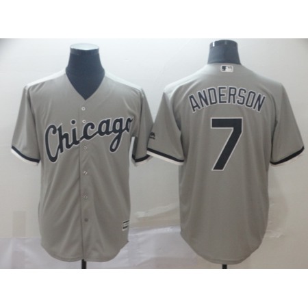 Men's Chicago White Sox #7 Tim Anderson Grey Cool Base Stitched MLB Jersey