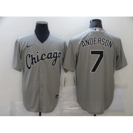Men's Chicago White Sox #7 Tim Anderson Grey Cool Base Stitched MLB Jersey