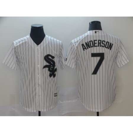 Men's Chicago White Sox #7 Tim Anderson White Cool Base Stitched MLB Jersey