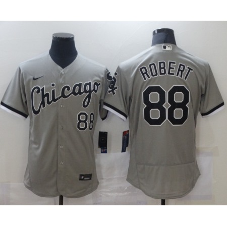 Men's Chicago White Sox #88 Luis Robert Grey Flex Base Stitched Jersey