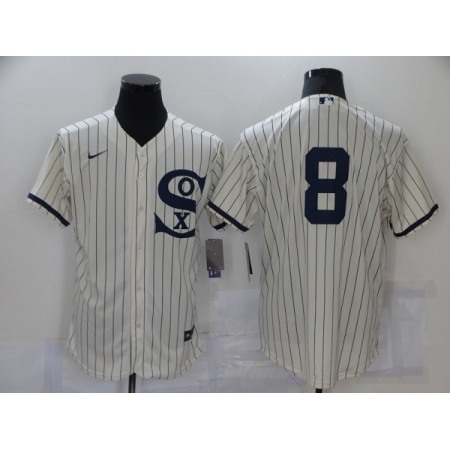 Men's Chicago White Sox #8 Bo Jackson 2021 Cream/Navy Field of Dreams Cool Base Stitched Jersey