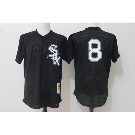 Men's Chicago White Sox #8 Bo Jackson Mitchell & Ness Black 1993 Authentic Cooperstown Collection Batting Practice Stitched MLB Jersey