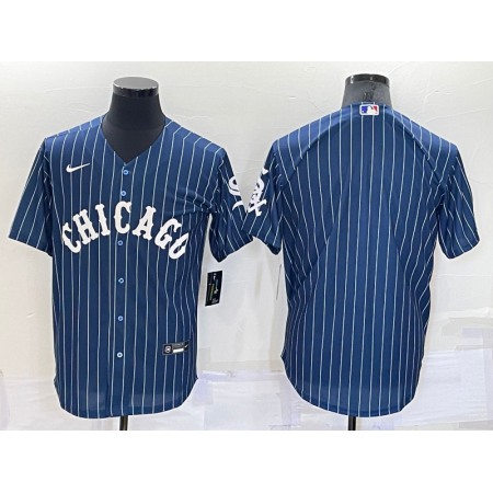Men's Chicago White Sox Blank Navy Cool Base Stitched Jersey