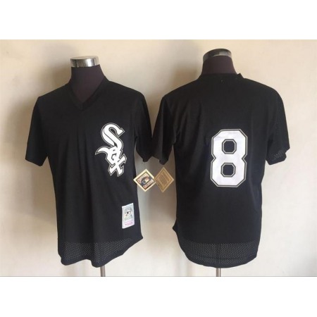 Men's White Sox #8 Bo Jackson Mitchell And Ness Black 1993 Throwback Stitched MLB Jersey