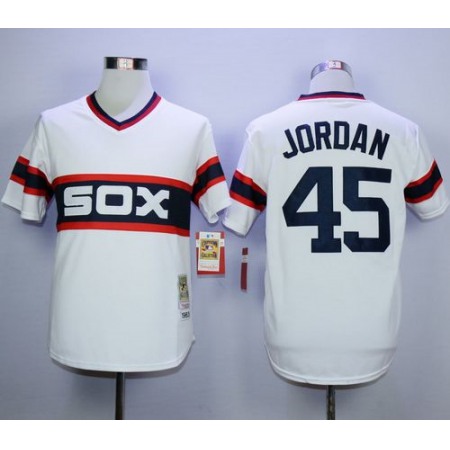 Mitchell And Ness 1983 White Sox #45 Michael Jordan White Throwback Stitched MLB Jersey