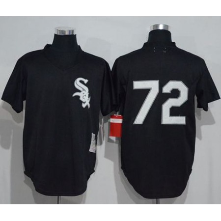 Mitchell And Ness 1993 White Sox #72 Carlton Fisk Black Throwback Stitched MLB Jersey