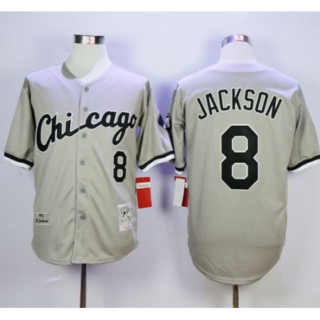 Mitchell And Ness 1993 White Sox #8 Bo Jackson Grey Throwback Stitched MLB Jersey