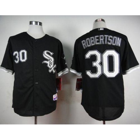 White Sox #30 David Robertson Black Cool Base Stitched MLB Jersey