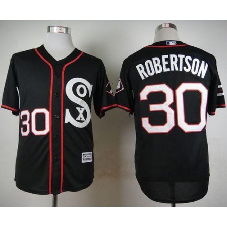 White Sox #30 David Robertson Black New Cool Base Stitched MLB Jerseys