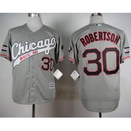 White Sox #30 David Robertson Grey New Cool Base Stitched MLB Jersey